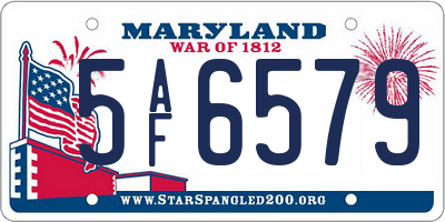 MD license plate 5AF6579