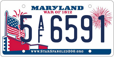 MD license plate 5AF6591