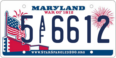 MD license plate 5AF6612