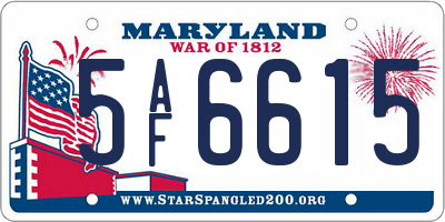 MD license plate 5AF6615