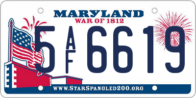 MD license plate 5AF6619