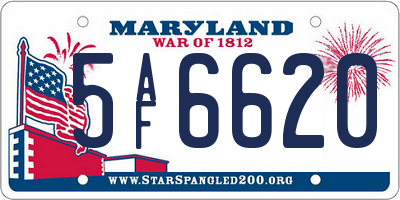 MD license plate 5AF6620
