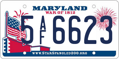 MD license plate 5AF6623