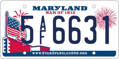 MD license plate 5AF6631