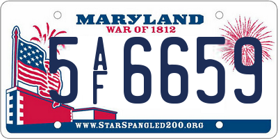 MD license plate 5AF6659