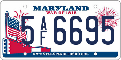 MD license plate 5AF6695