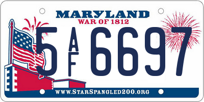 MD license plate 5AF6697