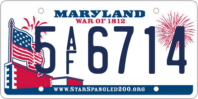 MD license plate 5AF6714