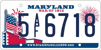 MD license plate 5AF6718