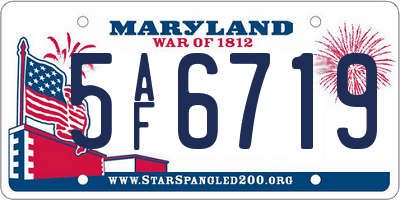 MD license plate 5AF6719