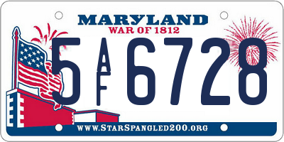 MD license plate 5AF6728