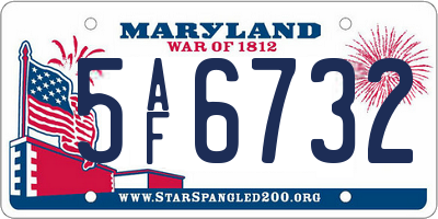 MD license plate 5AF6732