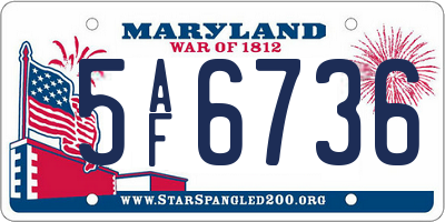 MD license plate 5AF6736