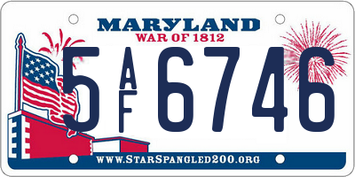 MD license plate 5AF6746