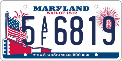 MD license plate 5AF6819