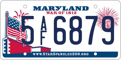 MD license plate 5AF6879