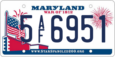 MD license plate 5AF6951