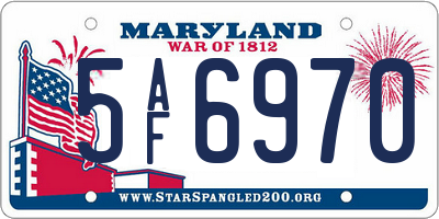 MD license plate 5AF6970