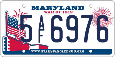 MD license plate 5AF6976