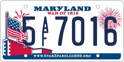 MD license plate 5AF7016