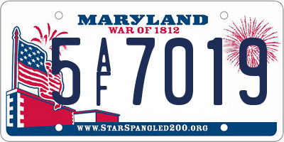 MD license plate 5AF7019