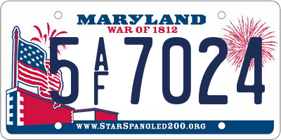 MD license plate 5AF7024