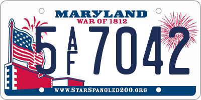 MD license plate 5AF7042