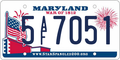 MD license plate 5AF7051