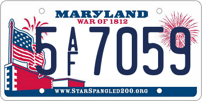 MD license plate 5AF7059