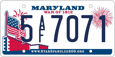 MD license plate 5AF7071
