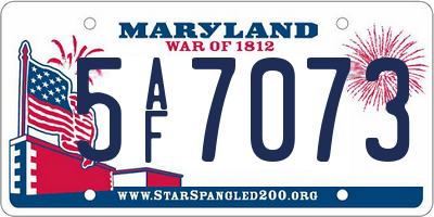 MD license plate 5AF7073