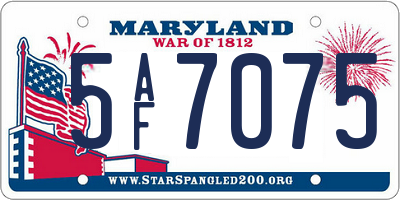 MD license plate 5AF7075