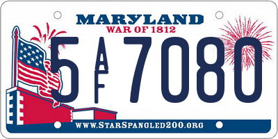 MD license plate 5AF7080