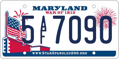MD license plate 5AF7090