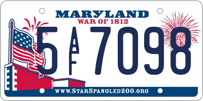 MD license plate 5AF7098