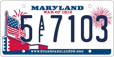 MD license plate 5AF7103