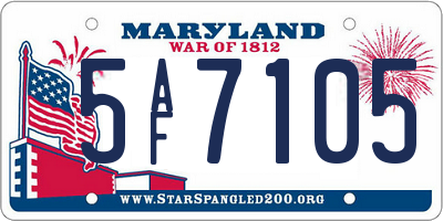 MD license plate 5AF7105
