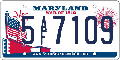 MD license plate 5AF7109