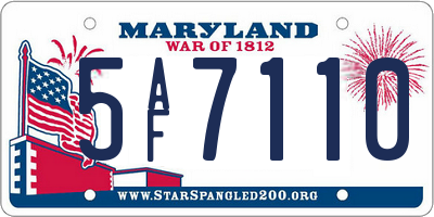 MD license plate 5AF7110