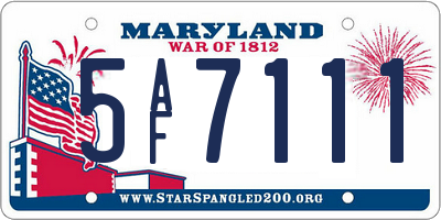 MD license plate 5AF7111