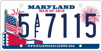 MD license plate 5AF7115