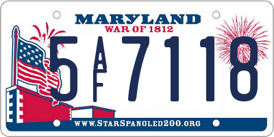 MD license plate 5AF7118