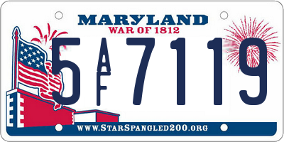 MD license plate 5AF7119