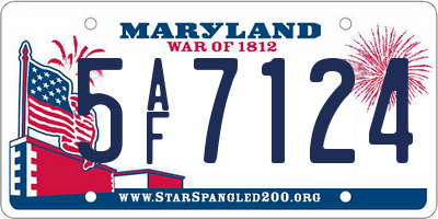 MD license plate 5AF7124