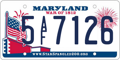 MD license plate 5AF7126