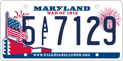 MD license plate 5AF7129