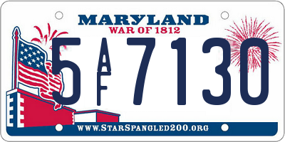 MD license plate 5AF7130