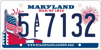 MD license plate 5AF7132