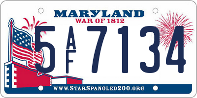 MD license plate 5AF7134