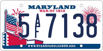 MD license plate 5AF7138